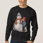 Snowman with Carrot Nose Scarf Winter Christmas Sweatshirt<br><div class="desc">Snowman with Carrot Nose Scarf Winter Christmas</div>