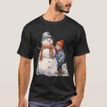 Snowman with Carrot Nose Scarf Winter Christmas T-Shirt<br><div class="desc">Snowman with Carrot Nose Scarf Winter Christmas</div>