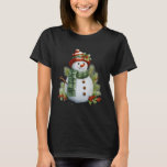 Snowman with Carrot Nose Scarf Winter Christmas T-Shirt<br><div class="desc">Snowman with Carrot Nose Scarf Winter Christmas</div>