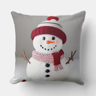 Snowman with cute Hat Cushion