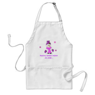Snowman with Cute Saying Standard Apron