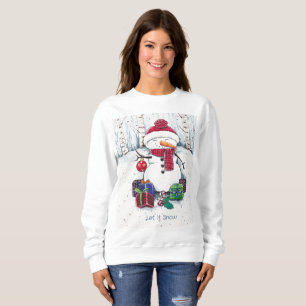 Snowman With Gifts In Watercolor Sweatshirt