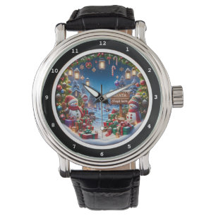 Snowman with Gifts Winter Village  Watch