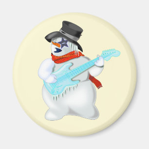 Snowman with Guitar Magnet Rock Your Colours - Tex