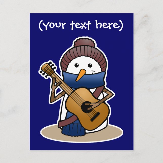Snowman with Guitar Postcard (Front)