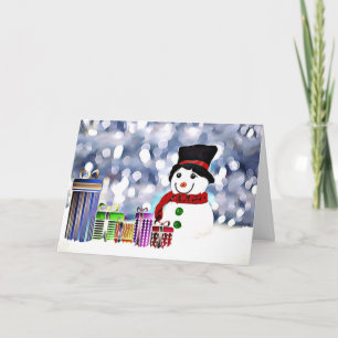 Snowman with his gifts card
