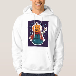 Snowman with Jack-o'-Lantern Head Hoodie