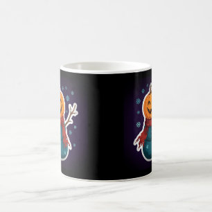 Snowman with Jack-o'-Lantern Head Mug