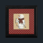 Snowman With Lights Gift Box<br><div class="desc">This Snowman With Lights Gift Box features an acrylic painting print of a country snowman. Perfect alone as a gift or use as a gift giving box.</div>