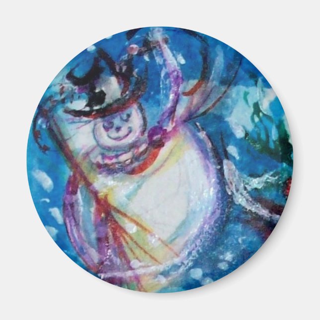 SNOWMAN WITH OWL MAGNET (Front)