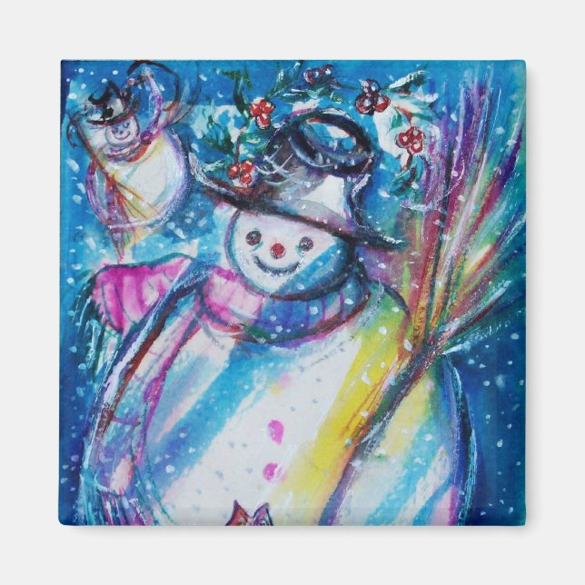 SNOWMAN WITH OWL MAGNET (Front)