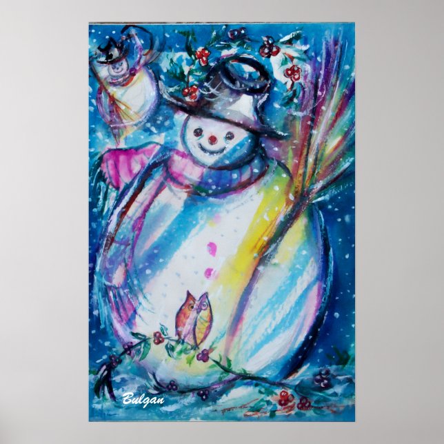 SNOWMAN WITH OWL POSTER (Front)