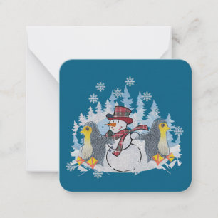 Snowman with Penguins Card
