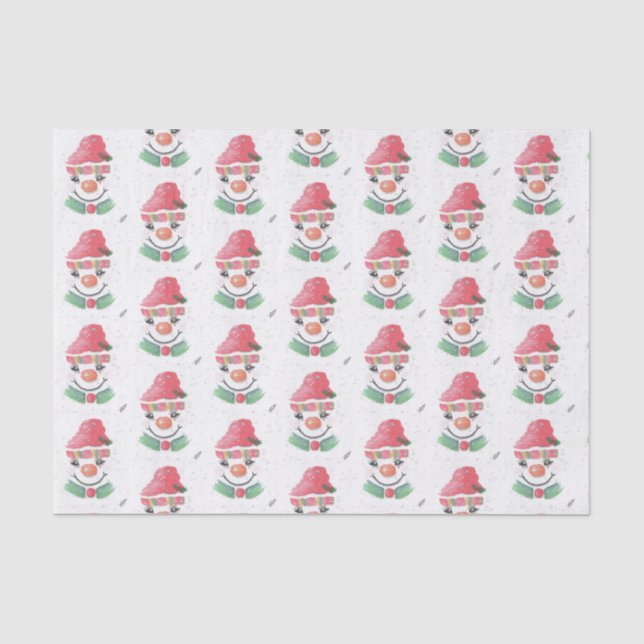 Snowman with Red Cap Tissue Paper (Front)
