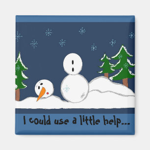 Snowman with Saying Magnet