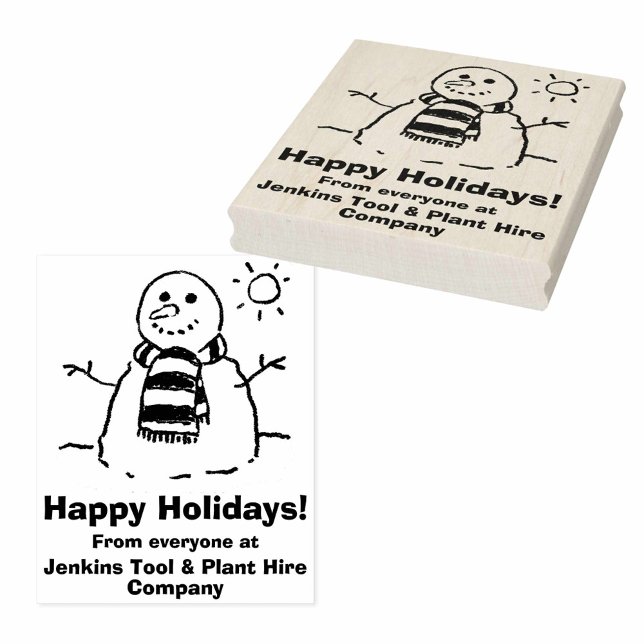Snowman with Seasonal Message! Rubber Stamp (Creator Uploaded)