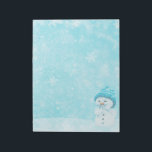 Snowman With Snowflakes - 11" x 8.5" Notepad<br><div class="desc">Snowman with snowflakes notepad.</div>
