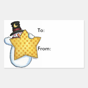 Snowman with Star - Gift Tags