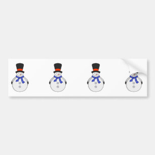 Snowman with top hat bumper sticker