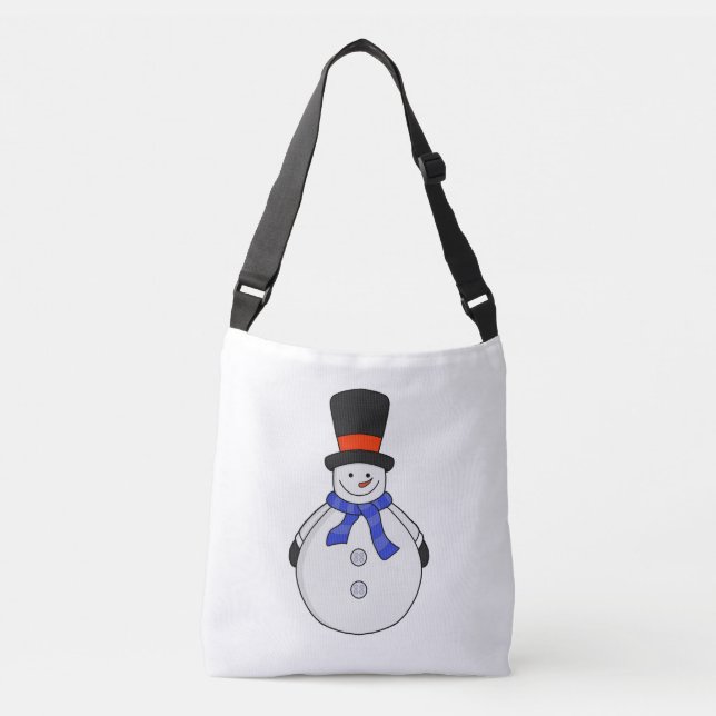 Snowman with top hat crossbody bag (Front)