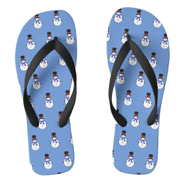 Snowman with top hat flip flops (Footbed)