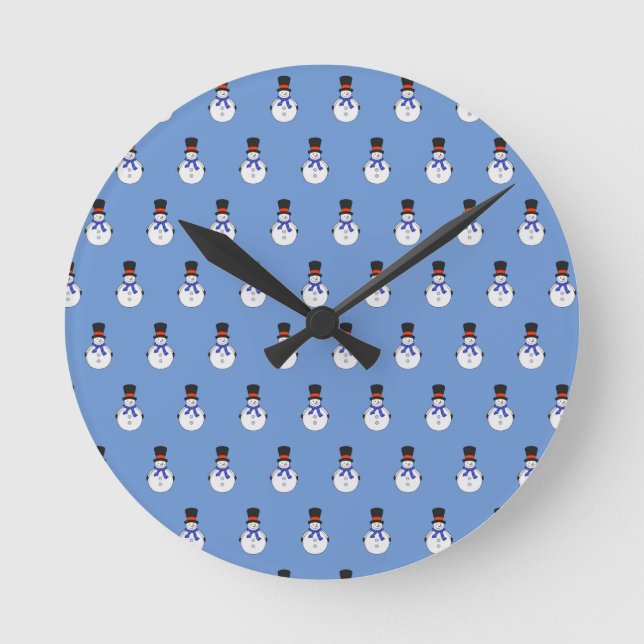 Snowman with top hat round clock (Front)