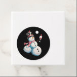 Snowman With Wine Christmas Funny Xmas Gift Favour Tags<br><div class="desc">Snowman With Wine Christmas Funny Xmas Gift</div>