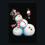 Snowman With Wine Christmas Funny Xmas Gift Photo Print<br><div class="desc">Snowman With Wine Christmas Funny Xmas Gift</div>