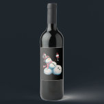 Snowman With Wine Christmas Funny Xmas Gift Wine Label<br><div class="desc">Snowman With Wine Christmas Funny Xmas Gift</div>