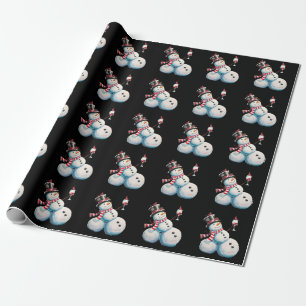 Snowman With Wine Christmas Funny Xmas Gift Wrapping Paper
