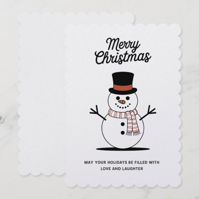 "Snowman Wonderland Christmas Cards" Holiday Card (Front/Back)