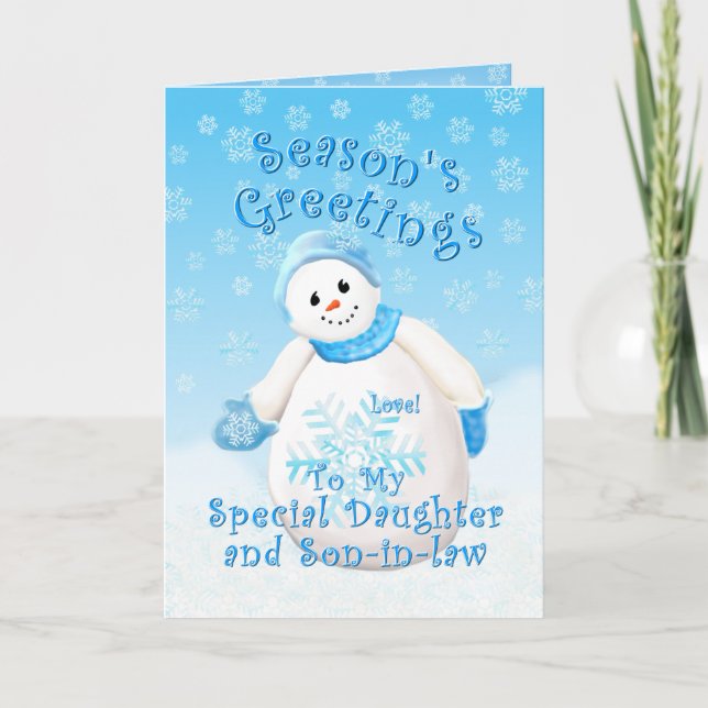 Snowman Wonderland for Daughter and Son-in-law Holiday Card (Front)