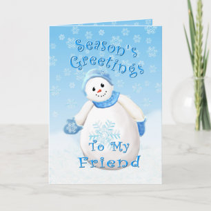 Snowman Wonderland for Friend Christmas Card