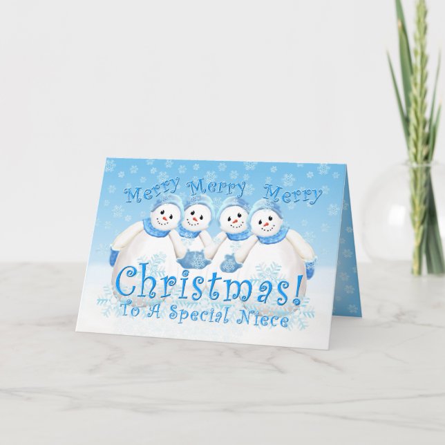 Snowman Wonderland for Niece Card (Front)