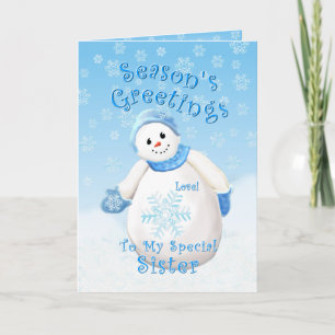 Snowman Wonderland for Sister Christmas Card
