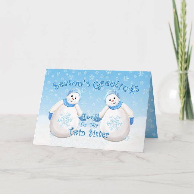 Snowman Wonderland for Twin Sister Card (Front)