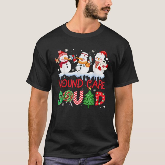 Snowman Wound Care Nurse Squad Christmas Holiday M T-Shirt (Front)