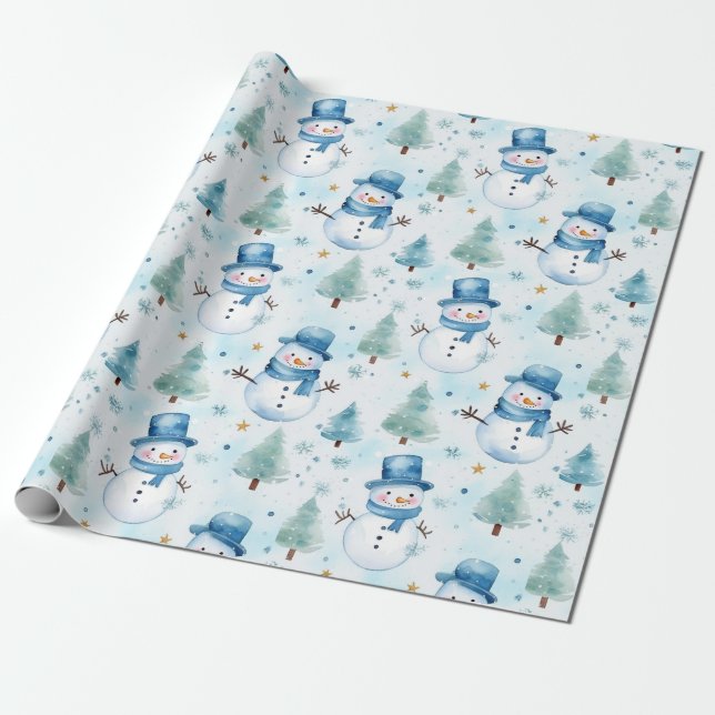 Snowman Wrapping Paper (Unrolled)