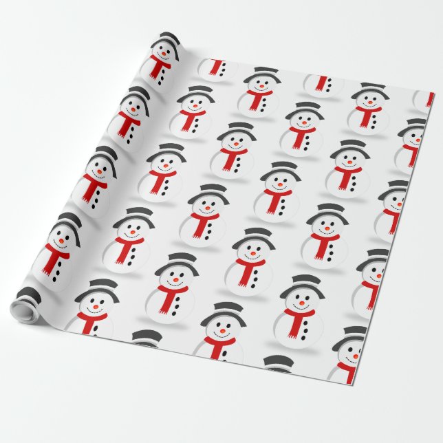 Snowman Wrapping Paper (Plain) (Unrolled)