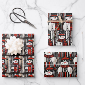 Snowman Wrapping Paper Sheet