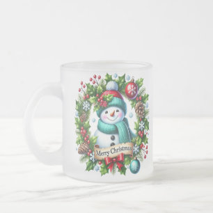 Snowman Wreath Coffee Mug