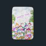 Snowmans Bath Mat Christmas Party<br><div class="desc">Happy Snowmans Merry Christmas Party Funny Drawing Cartoon Snowman and Text - Choose / Add Your Unique Text / Font / Colour - Make Your Special Gift - Resize and move or remove and add elements / image with customisation tool ! - Drawing and Design by MIGNED. You can also...</div>