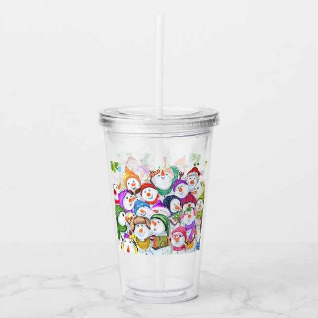 Snowmans Christmas Acrylic Tumbler Gift (Front)