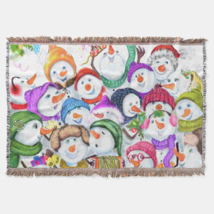 Snowmans Christmas Throw Blanket Gift