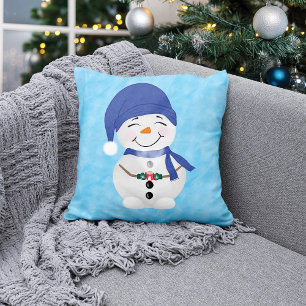 Snowman's Cocoa Delight Christmas Cushion