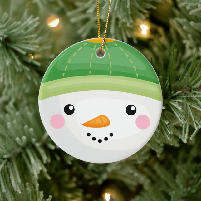 Snowman's head christmas  ceramic tree decoration (Tree)