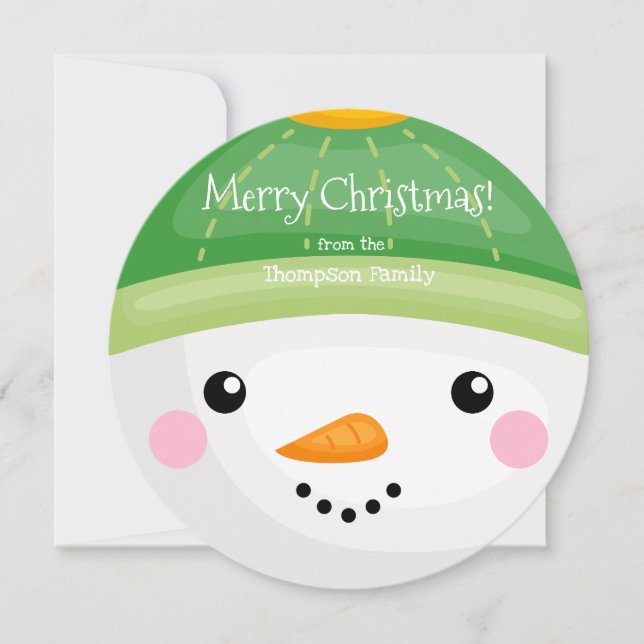 Snowman's head Merry christmas card (Front)