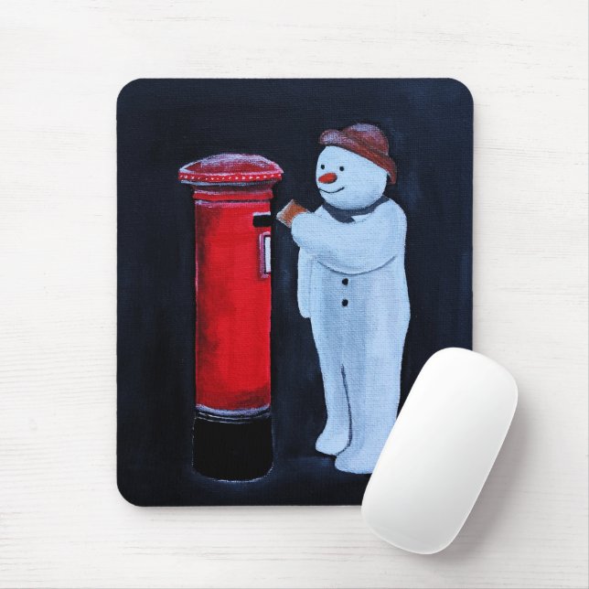 Snowman's Letter to Santa Painting by Alfred Fox Mouse Mat (With Mouse)