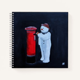 Snowman's Letter to Santa Painting by Alfred Fox Notebook