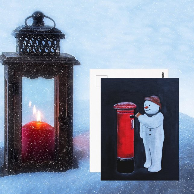 Snowman's Letter to Santa Painting by Alfred Fox Postcard (Creator Uploaded)